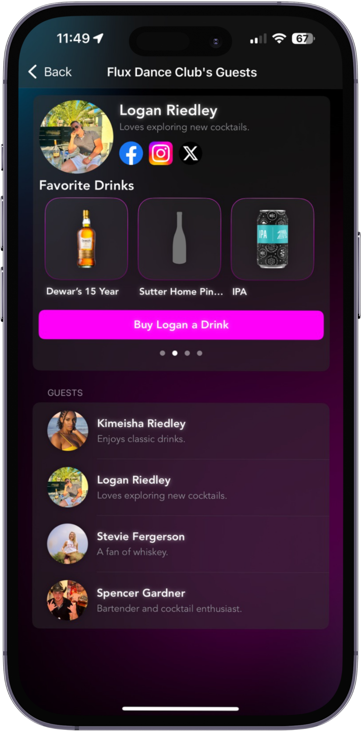 Night District Send a Drink